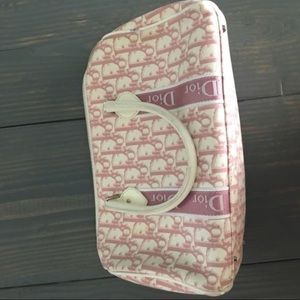 Christian Dior Pink & White Leather Satchel